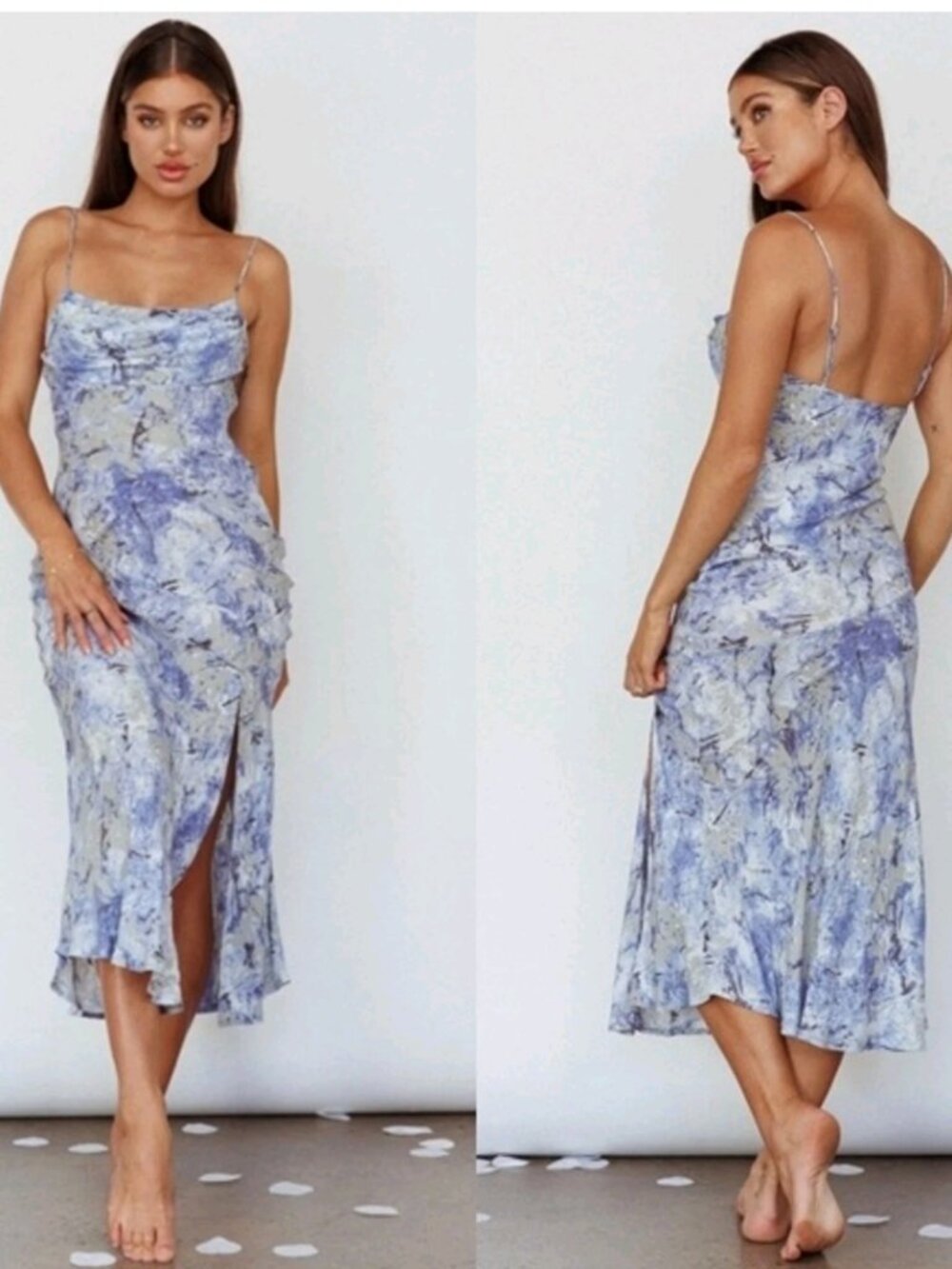 Saints + Secrets Marbled Midi Slip Dress Small/Medium